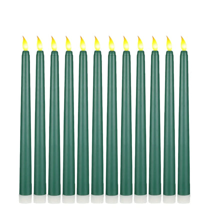 Floroux - Bougies coniques LED noires élégantes pour une ambiance effrayante et l'élégance des mariages