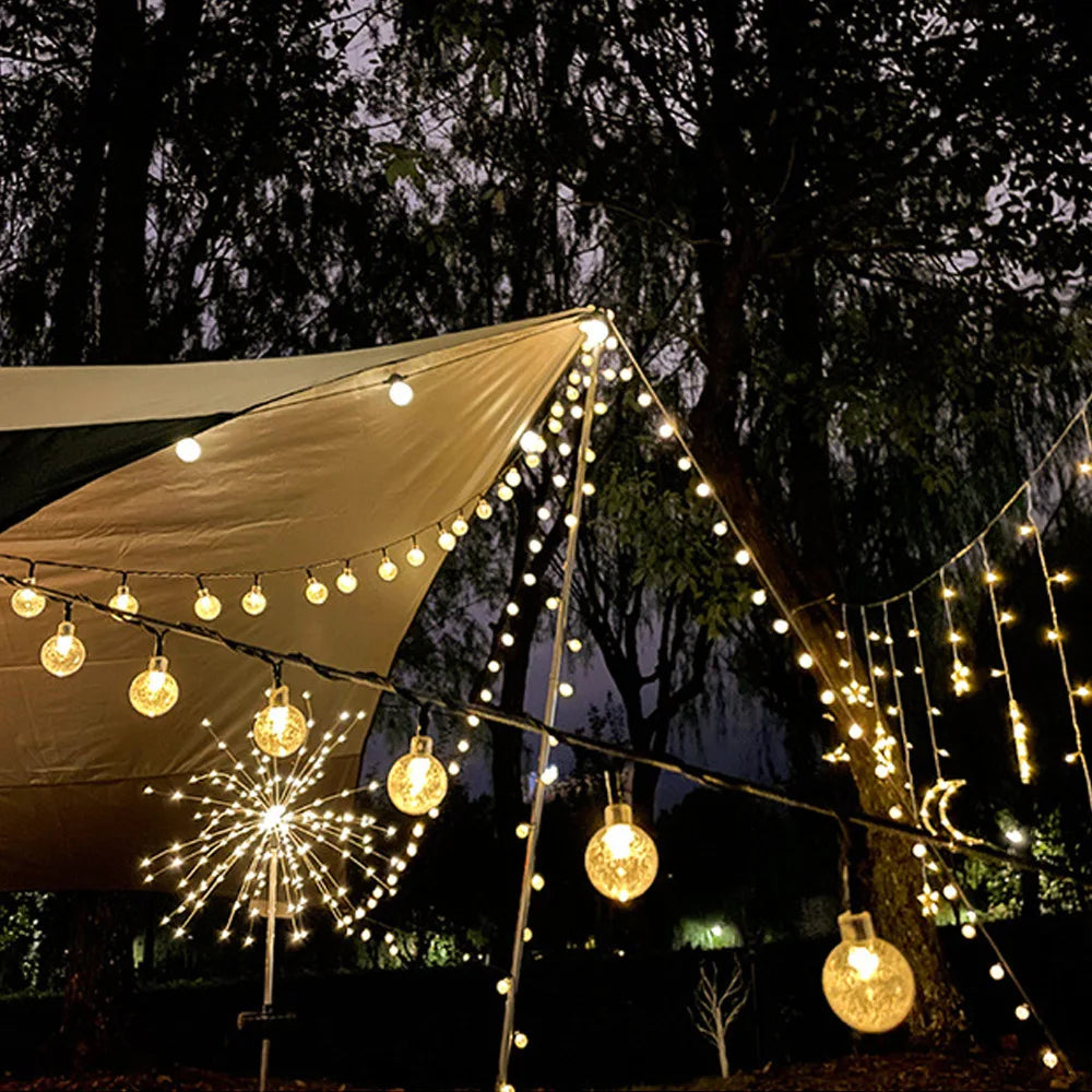 TwinkleGlow™ Solar LED String Lights | Outdoor Lighting for Garden & Terrace | Waterproof Flashing Lights for Every Season