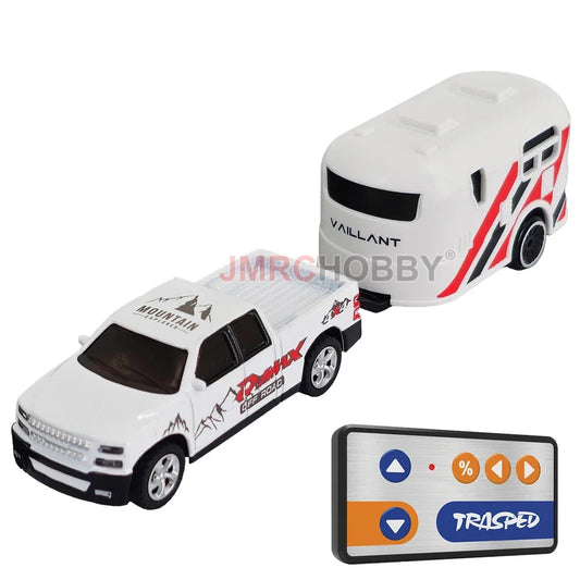 Voiture RC en alliage avec remorque - Véhicule miniature télécommandé 2,4 GHz pour enfants et adultes