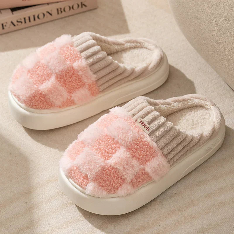 Dreamy Feet Chaussons - Chaussons en coton à carreaux tendance pour un confort optimal