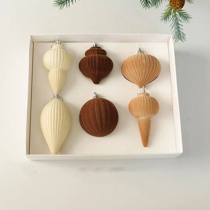 Boules de Noël en velours élégantes incassables - Décor d'arbre de Noël vert, réutilisables et toucher doux 6PCS