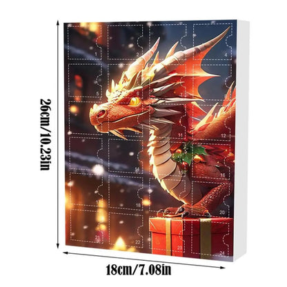 Calendrier de l'Avent Dinosaure en Acrylique – 24 Pendentifs Colorés pour Arbre de Noël & Sac à Dos, Cadeau de Vacances Amusant