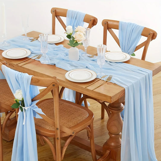 Chemin de table en chiffon unicolore luxueux au design rustique Boho avec des franges – Décoration de table parfaite pour les mariages, les baby showers, Pâques, la Saint-Valentin et la maison