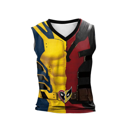 Débardeur de compression inspiré de Deadpool et Wolverine - Gilet d'entraînement pour la musculation Parfait pour le cosplay et les activités de fitness