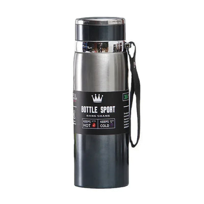Thermos en acier inoxydable 1L – Bouteille isotherme pour garder l'eau froide et chaude, thé, café