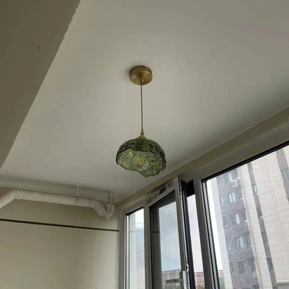 Suspension en verre de laiton Floroux