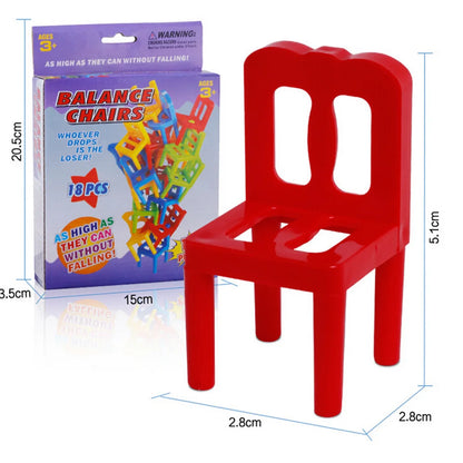 Chaises d'équilibre éducatives Jeu pour enfants - Ensemble de jouets coloré de 18 pièces, plastique ABS écologique, activité d'apprentissage amusante