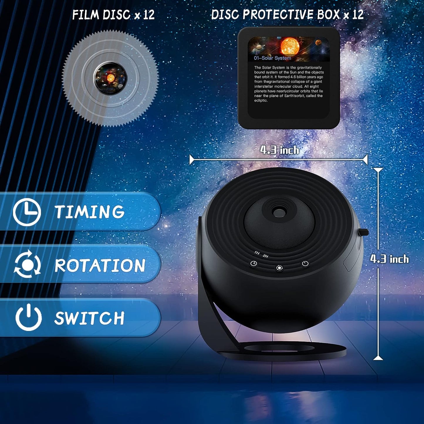 Floroux Celestial Projector 12-in-1 | Home Planetarium | Lighting & Decorative Projector | LED Star Projector