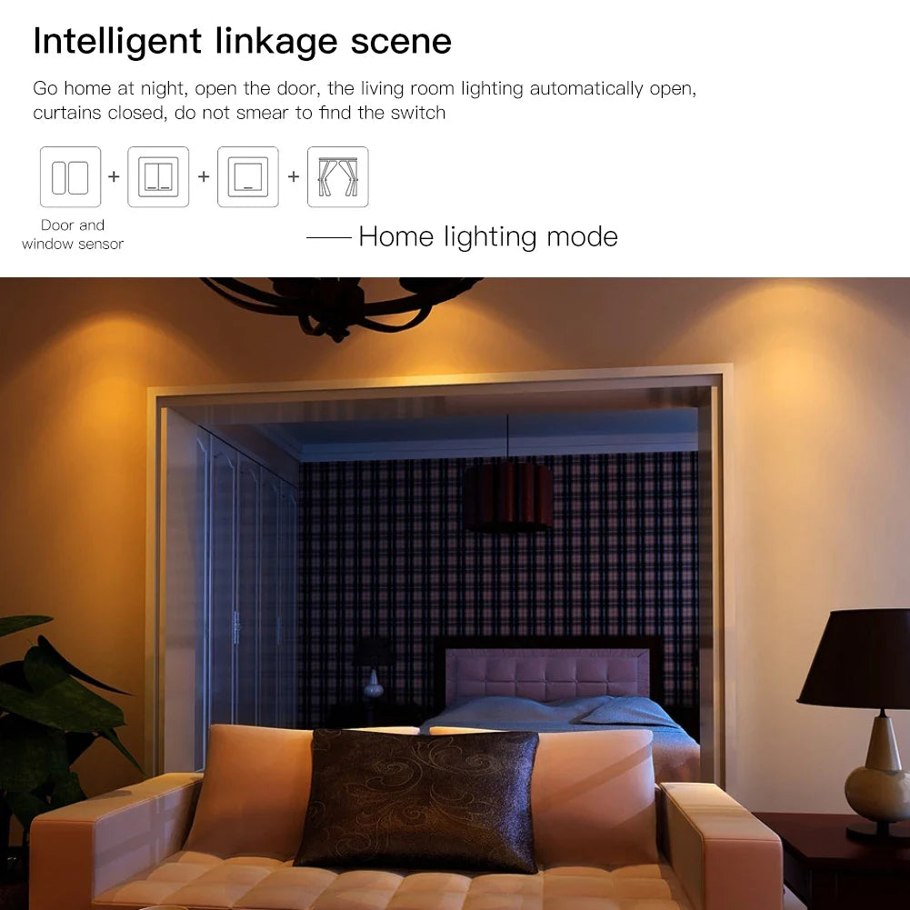 Capteur de porte et de fenêtre intelligent Tuya - Détection d'entrée Wifi Contrôle via SmartLife Google Alexa Apps