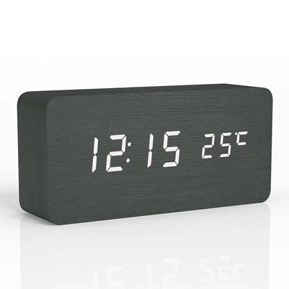 Horloge BoisÉco – Réveil Numérique en Bois avec Affichage LED