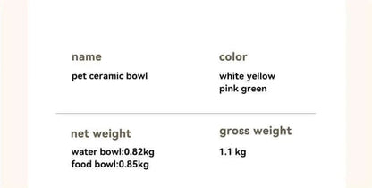 Bol en céramique pour chats avec trois pieds, pour nourriture et eau