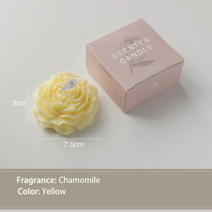 Bougies en cire d'abeille parfumées en forme de pivoine