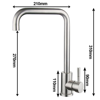 StainlessMix Robinet - Robinet de Cuisine en Acier Inoxydable Moderne
