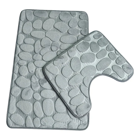 Tapis de bain antidérapant en 2 pièces
