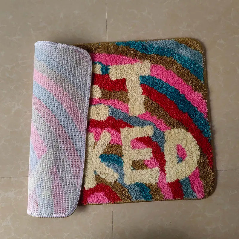 Tapis de bain coloré 'Get Naked' – Tapis doux et tufté pour salle de bain, entrée et salon