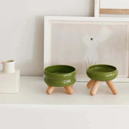 Bol en céramique pour chats avec trois pieds, pour nourriture et eau