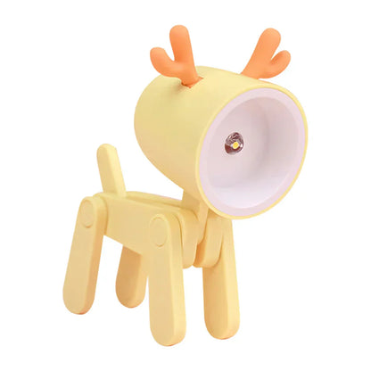 Floroux Cute LED Night Light | Mini Pet Design | Dog, Deer & Dinosaur | Foldable Table Lamp for Children's Room