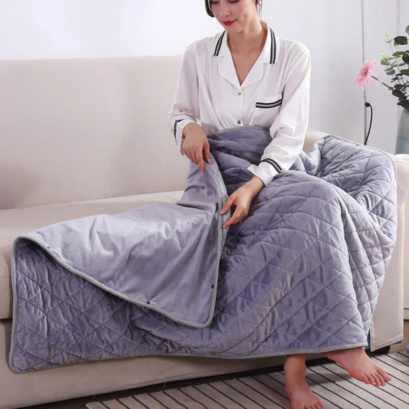 ChaleurVoyage – Couverture Électrique Multifonctionnelle pour Voyager