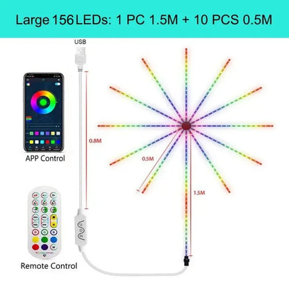 Guirlande lumineuse LED RGB intelligente - Lumières féériques Starburst contrôlées par application avec synchronisation musicale pour fêtes, mariages et décorations de vacances