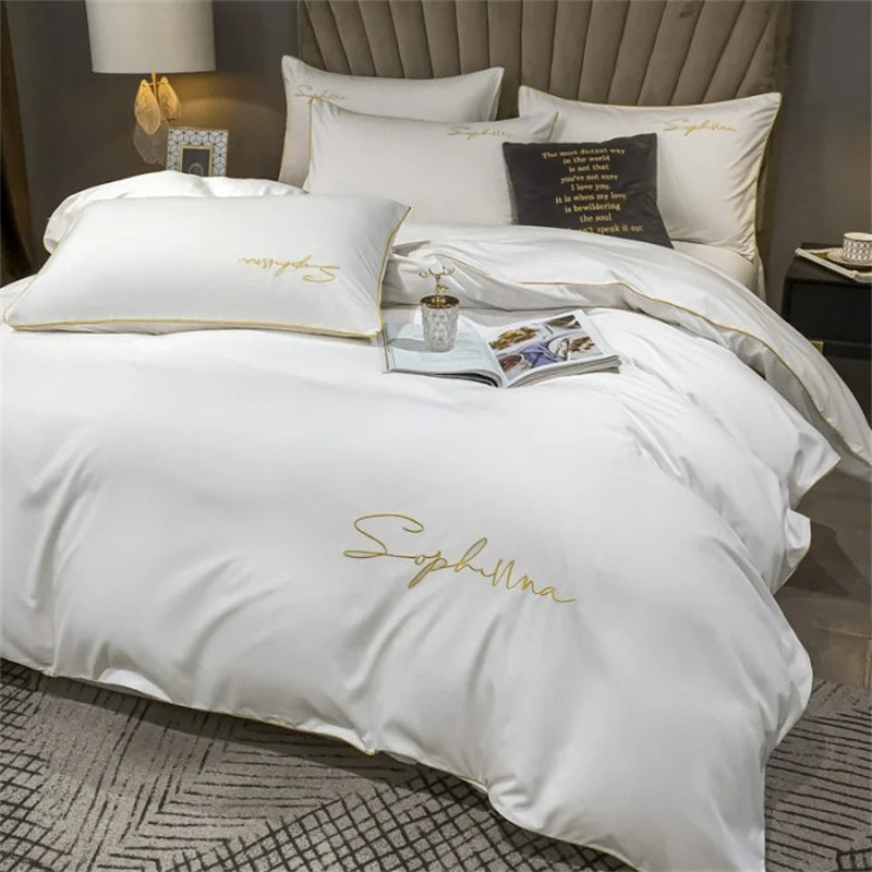 EmbroiLux Bedding - Ensemble de literie élégant de luxe avec design brodé