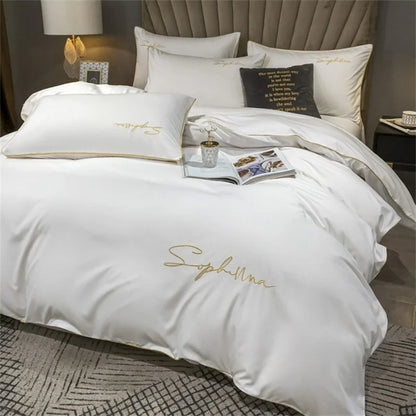 EmbroiLux Bedding - Ensemble de literie élégant de luxe avec design brodé
