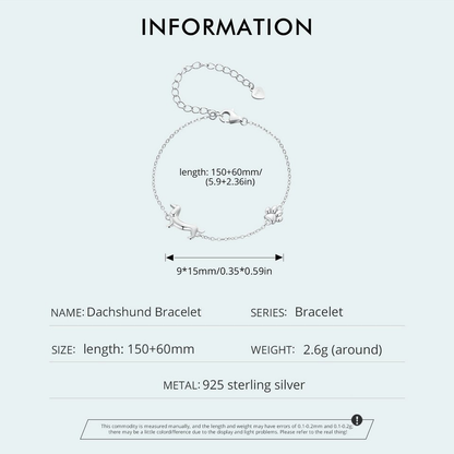 Bracelet charmant avec un mignon pendentif de teckel