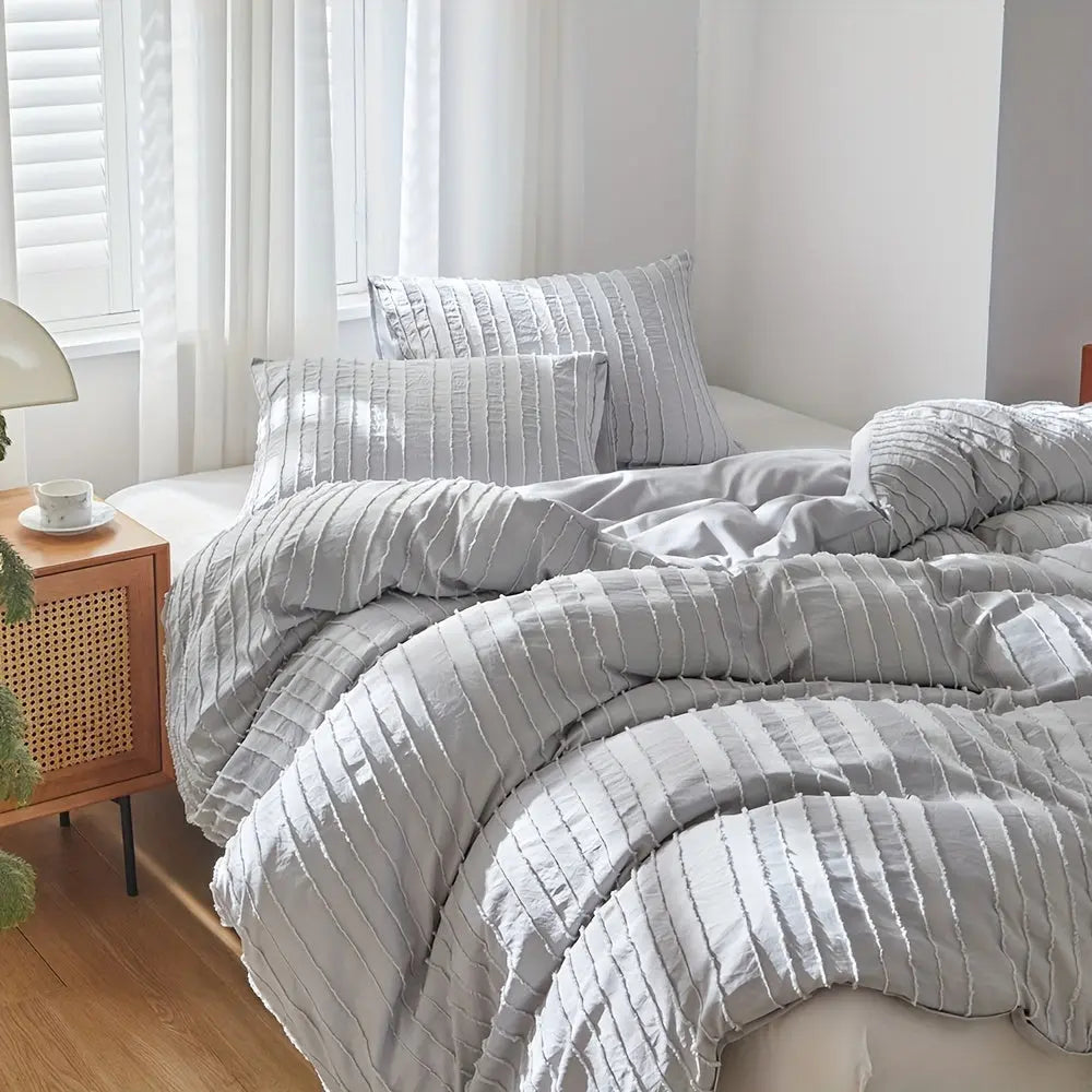 Couette – Broderie rayée – Housse de couette