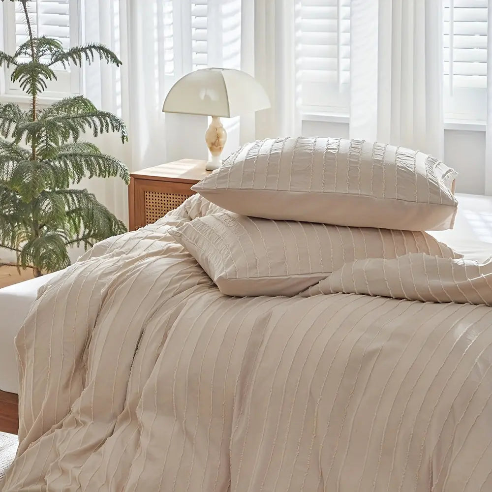 Couette – Broderie rayée – Housse de couette