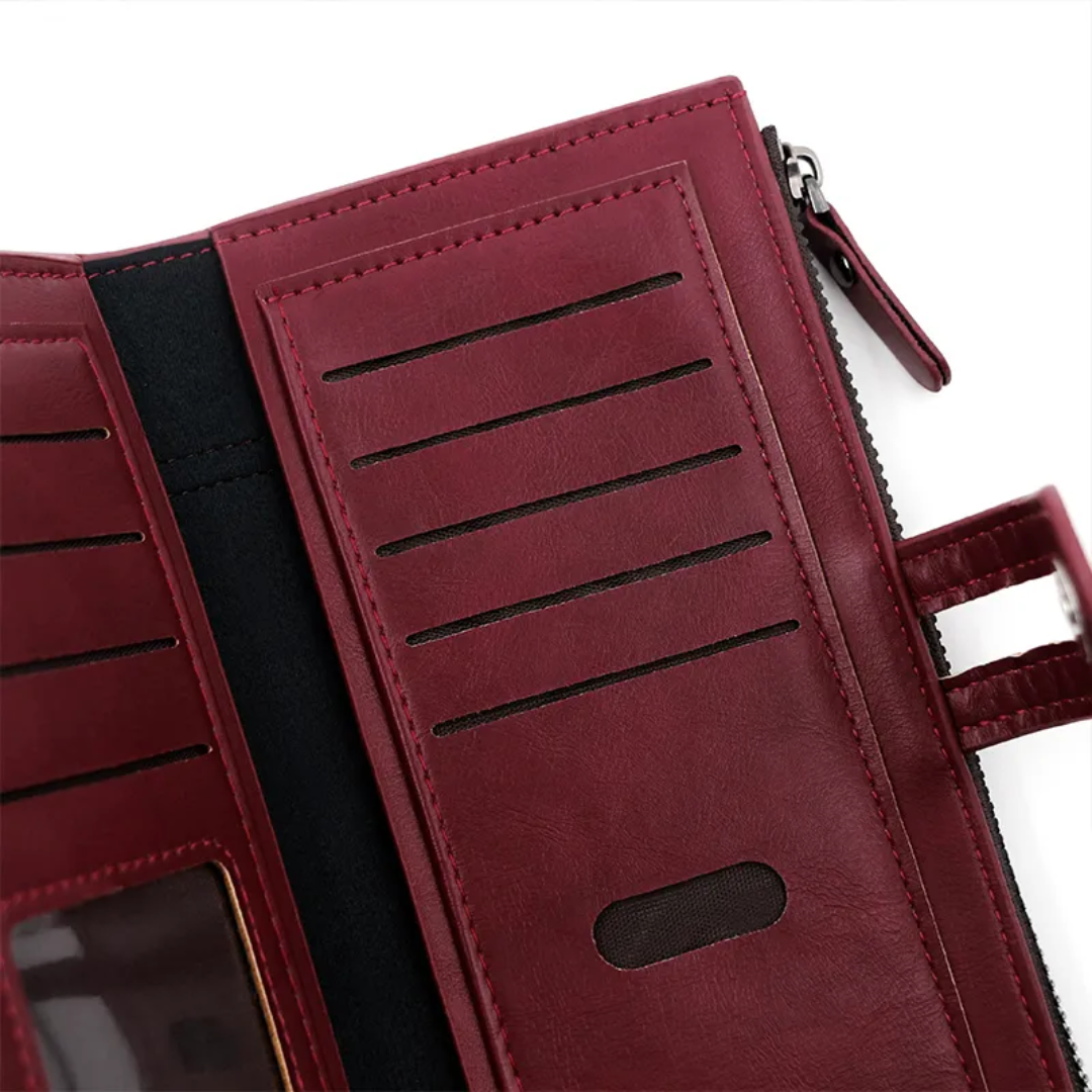 ElegantLeather – Long Leather Wallet for Women