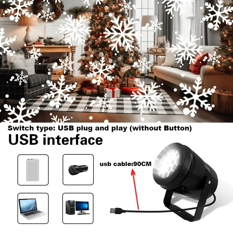 Floroux Christmas Projector | Snowflake Light Show | Indoor and Outdoor Festive Lighting