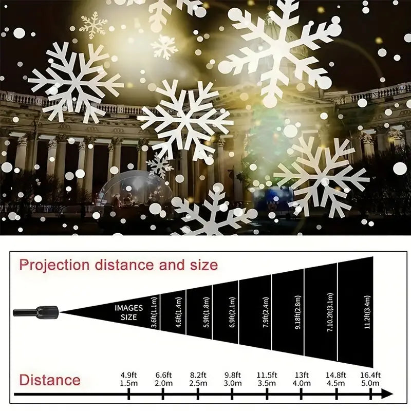 Floroux Christmas Projector | Snowflake Light Show | Indoor and Outdoor Festive Lighting