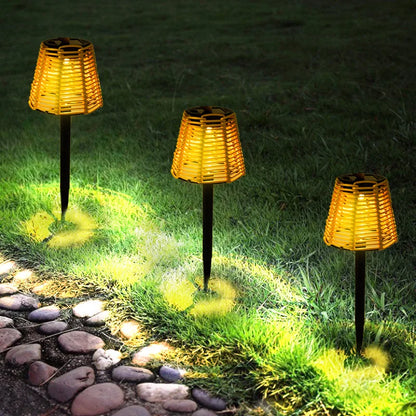 Floroux - Torches solaires en rotin