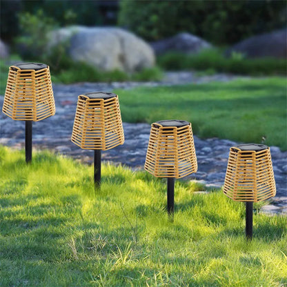 Floroux - Torches solaires en rotin