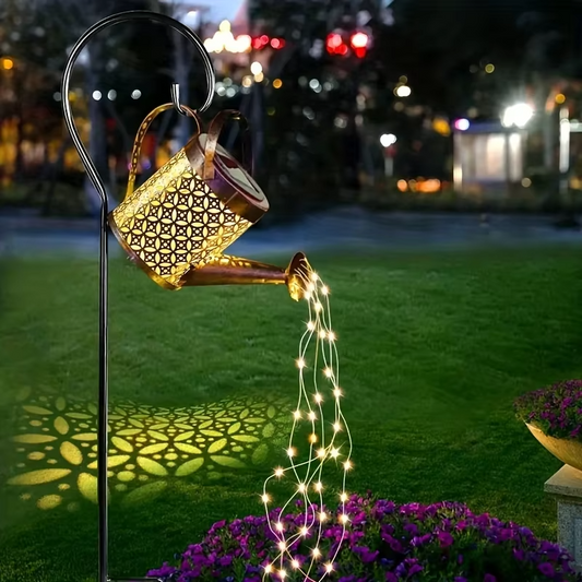 Lumière de cascade solaire | Arrosoir lanterne en métal lumière de jardin