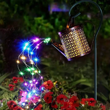 Lumière de cascade solaire | Arrosoir lanterne en métal lumière de jardin