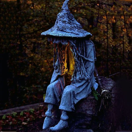 Floroux Statue de sorcière alimentée par énergie solaire | Lumière de jardin magique | Lampe solaire d'ambiance pour extérieur
