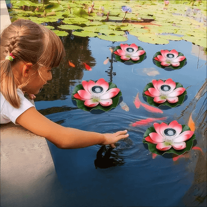 SolarRose Lumière de jardin | Lampe lotus flottante solaire pour étangs et fontaines