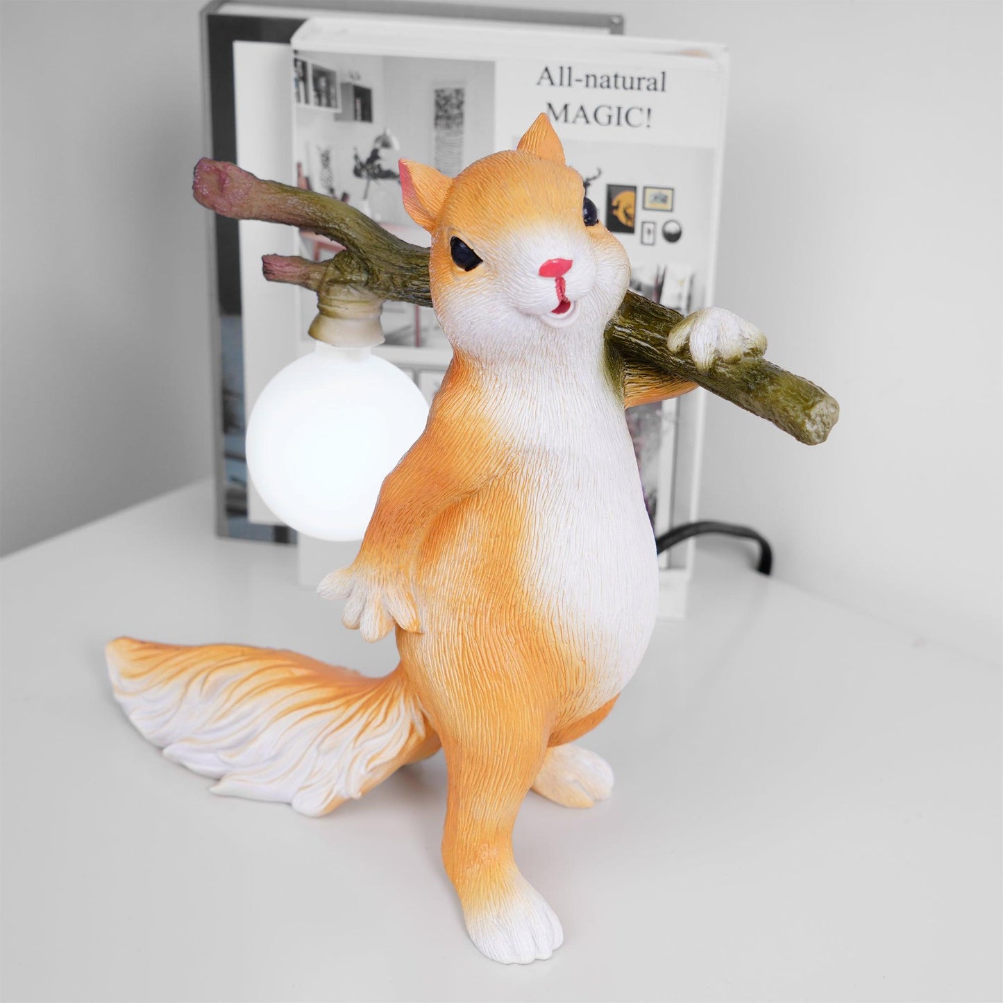 Floroux Lampe de table écureuil | Design ludique | Éclairage LED | Décoration charmante pour la maison