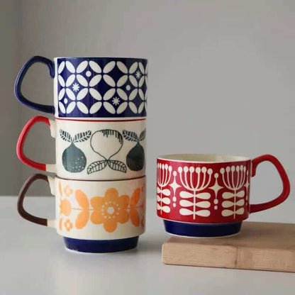 Floroux Cerami coffee cups – Vintage design | High-quality ceramic | 8 elegant patterns | Elegant gift idea