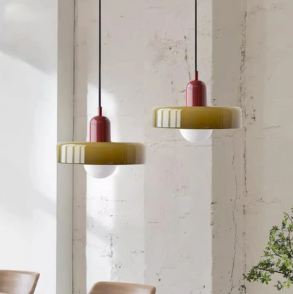 Floroux Halo Lumineux - Lampe suspendue en verre et métal | Éclairage élégant et moderne