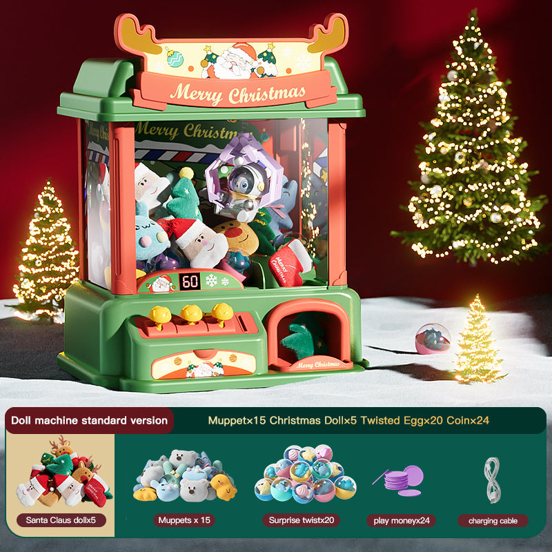 Machine à Haricots Interactive Noël Poupée Premium Set A - Jouet Amusant à Monnaie pour Enfants, Idée de Cadeau Festif
