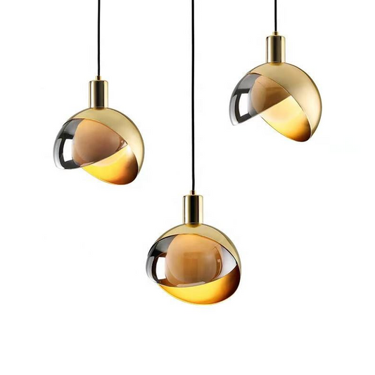 Floroux pendant light in gold glass | Modern design | Dimmable | Elegant lighting for the living room and dining room