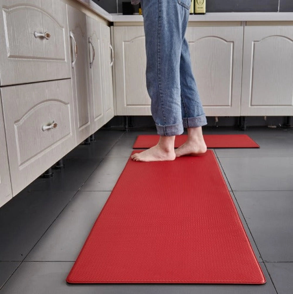 Tapis de cuisine ergonomique anti-fatigue, antidérapant, noir, étanche