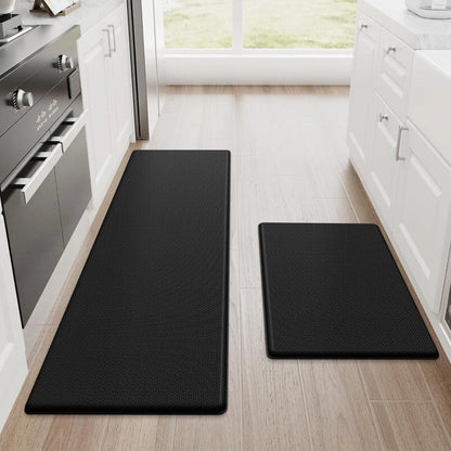 Tapis de cuisine ergonomique anti-fatigue, antidérapant, noir, étanche