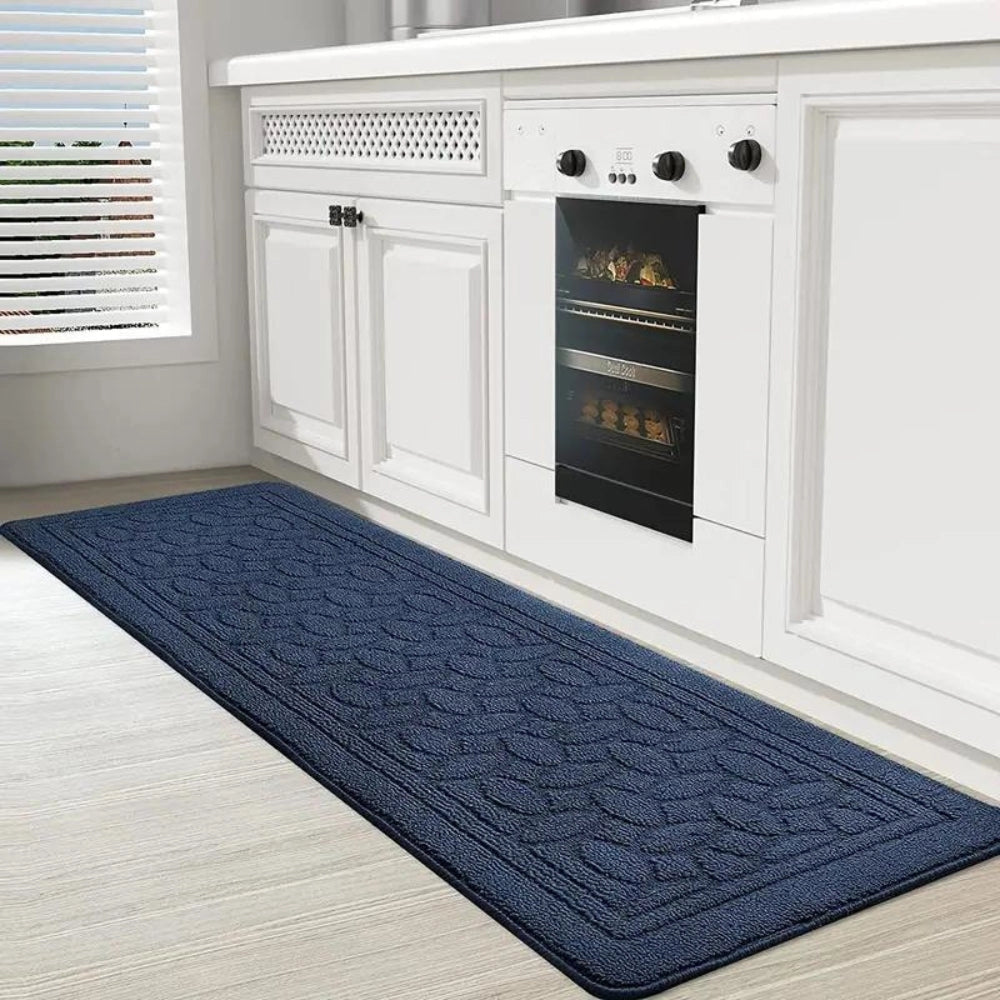 Tapis de sol ergonomique antidérapant de luxe bleu marine anti-fatigue