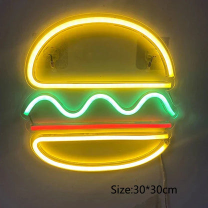 Floroux - Lampe de nuit néon pour fast-food