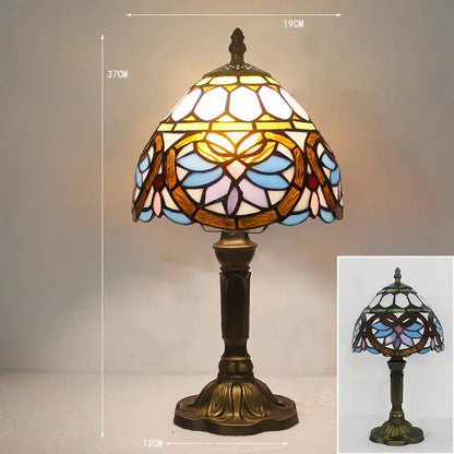 TiffanyLumière - Lampe de Bureau en Verre Tiffany