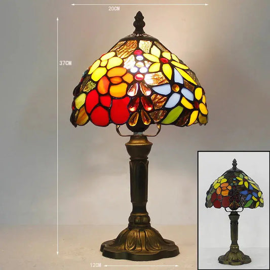 TiffanyLumière - Lampe de Bureau en Verre Tiffany