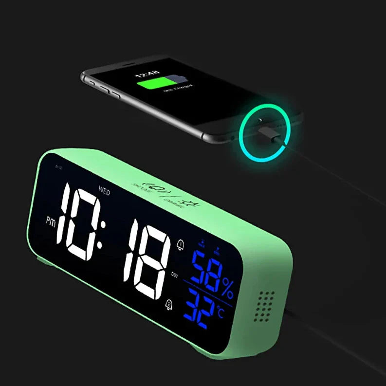 SonHorloge – Horloge de Bureau Musicale avec Fonction Alarme et Contrôle Vocal