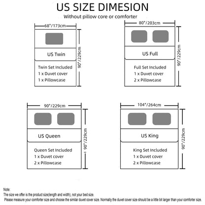 Ensemble de Housse de Couette Luxe Vintage – Respirant & Hypoallergénique